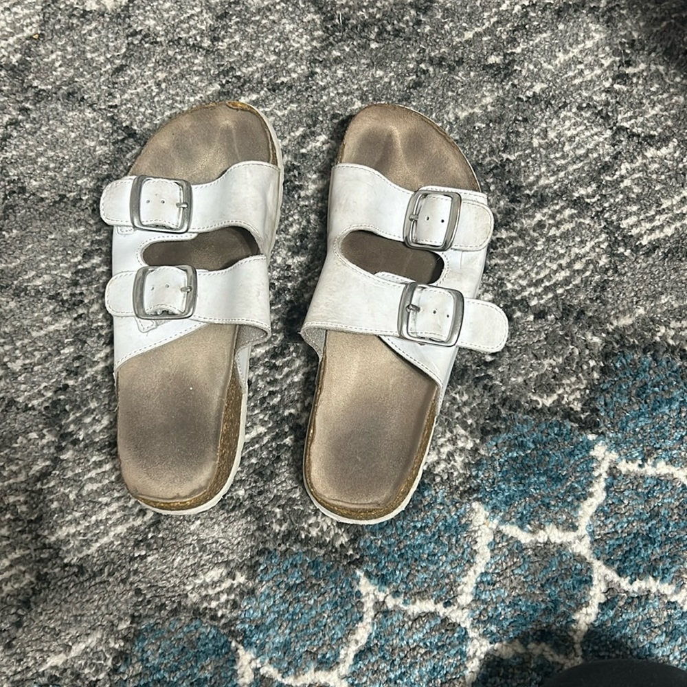 white sandals